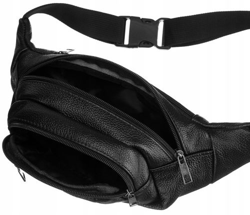 Saszetka męska nerka elegancka ze skóry naturalnej na pasku skórzana na Arena.pl