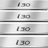 Listwa progowa HYUNDAI I30 MK3 Stal nierdzewna 304 połysk z czarnymi litera