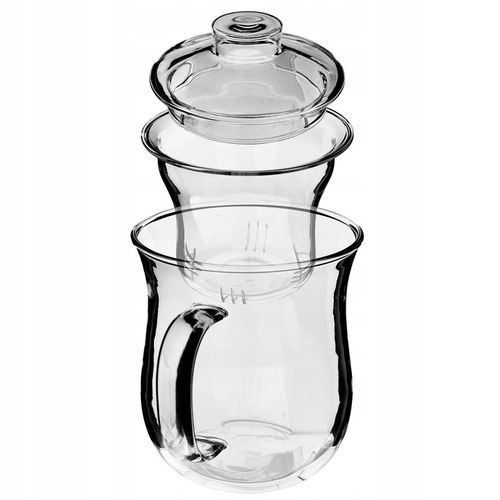 KUBEK Z ZAPARZACZEM DO HERBATY ZIÓŁ 370ml SITKO SZKLANY POKRYWKĄ TERMICZNY na Arena.pl