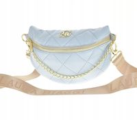 Laura Biaggi - torebka nerka listonoszka jasny niebieski mat pikowany JP71