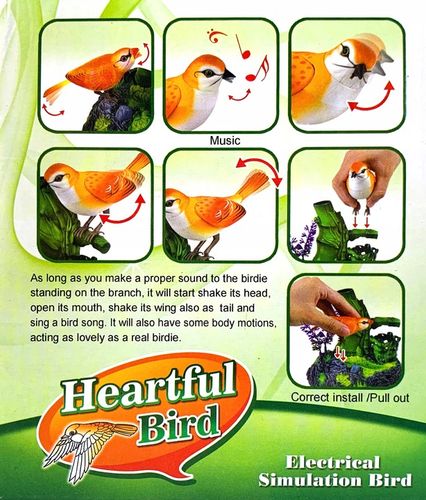 Ruchome ptaszki śpiewające pojemnik na biurko przybory figurka interakrywna na Arena.pl