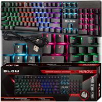 KLAWIATURA MECHANICZNA GAMINGOWA PODŚWIETLANA CZARNA USB RGB LED DLA GRACZY