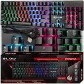 KLAWIATURA MECHANICZNA GAMINGOWA PODŚWIETLANA CZARNA USB RGB LED DLA GRACZY