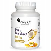 Aliness KWAS KAPRYLOWY dieta KETO OLEJ MCT ENERGIA CANDIDA JELITA 90 KAPS