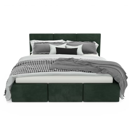 ŁÓŻKO TAPICEROWANE 120x200 ŁÓŻKO PODWÓJNE Z POJEMNIKIEM BUTELKOWA ZIELEŃ na Arena.pl