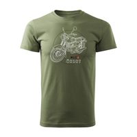 Koszulka z motocyklem na motor Cezet Cezeta 350 męska khaki REGULAR XL