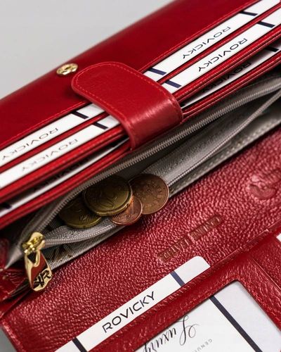 elegancki, duży portfel damski ze skóry naturalnej - rovicky na Arena.pl