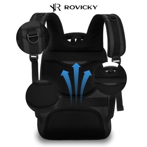 podróżny plecak w czarnym kolorze z miejscem na laptopa - rovicky na Arena.pl