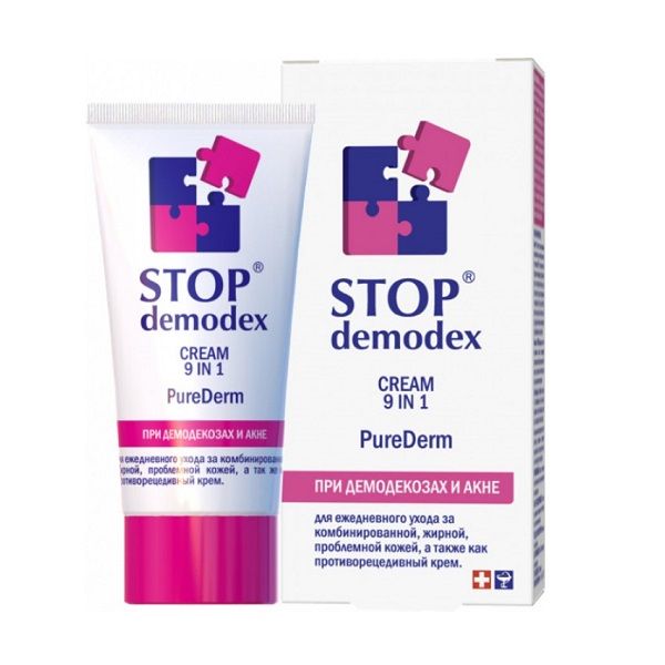 KREM DO TWARZY 9w1 Pure Derm STOP DEMODEX Demodekoza Nużyca Trądzik 50ml zdjęcie 4