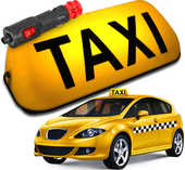 LAMPA TAXI LED ŻÓŁTA Z NAPISEM KOGUT SYGNALIZATOR NA MAGNES WTYCZKA ON/OFF