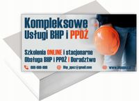 Wizytówki firmowe 200 szt DUŻO WZORÓW do wyboru KOMPLEKSOWE USŁUGI BHP