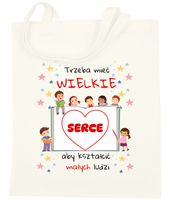 TORBA BAWEŁNIANA PREMIUM NA ZAKUPY Z NADRUKIEM PREZENT DLA NAUCZYCIELKI