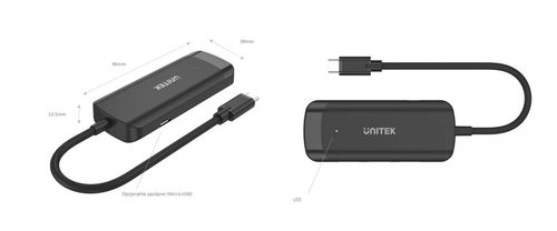 Unitek Aktywny hub USB-C 3 x USB-A 3.1, HDMI 4K@30Hz na Arena.pl