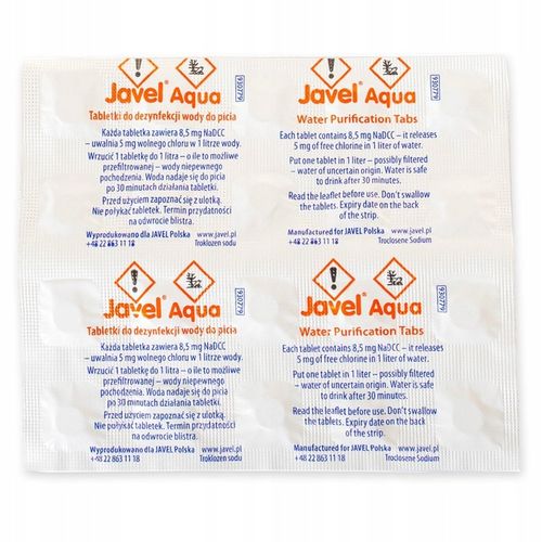 TABLETKI DO UZDATNIANIA WODY JAVEL AQUA 60L tabl na Arena.pl