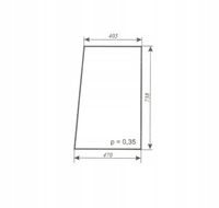 szyba drzwi górna ciągnika C-330 kabina Smolniki (Koja) nowy i stary typ
