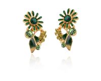 kolczyki delikatne, zielone kwiatuszki z kolekcji blossom (p8155au/z)