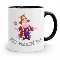 Kubek Czarny Na Dzień Ojca Jego Wysokość Tata Z Nadrukiem Ze Zdjęciem