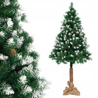 CHOINKA SZTUCZNA NA PNIU PIĘKNA SOSNA DIAMENTOWA GĘSTA OŚNIEŻONA 180 CM