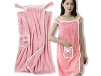 Ręcznik damski szlafrok kąpielowy do sauny spa tunika pareo na plażę różowy