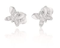 delikatne kolczyki motylki z kryształkami preciosa (p7654ag)