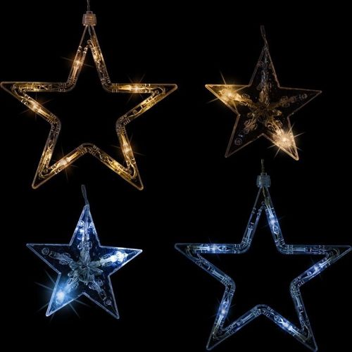 Świąteczna kurtyna 12 gwiazdek, 150LED, biała ciepła i zimna na Arena.pl