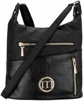 TOREBKA Damska LISTONOSZKA MONNARI WODOODPORNA CZARNA KIESZONKI POJEMNA