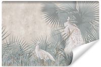 Fototapeta Do Sypialni PAWIE Ptaki Natura Liście Retro 315cm x 210cm