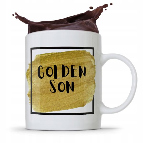 Kubek Prezent Dla Syna Dziecka Golden Son Z Nadrukiem Ze Zdjęciem zdjęcie 1