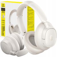 Słuchawki Baseus BH1 NC Nauszne Bluetooth 6.0 Białe bezprzewodowe