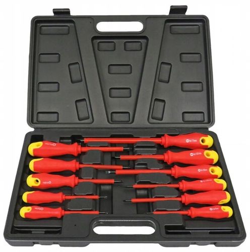 WKRĘTAKI ŚRUBOKRĘTY IZOLOWANE 11 ELEMENTÓW + WALIZKA RĄCZKA SOFT GRIP na Arena.pl