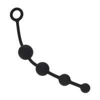 Curved Silicone Anal Beads - Black