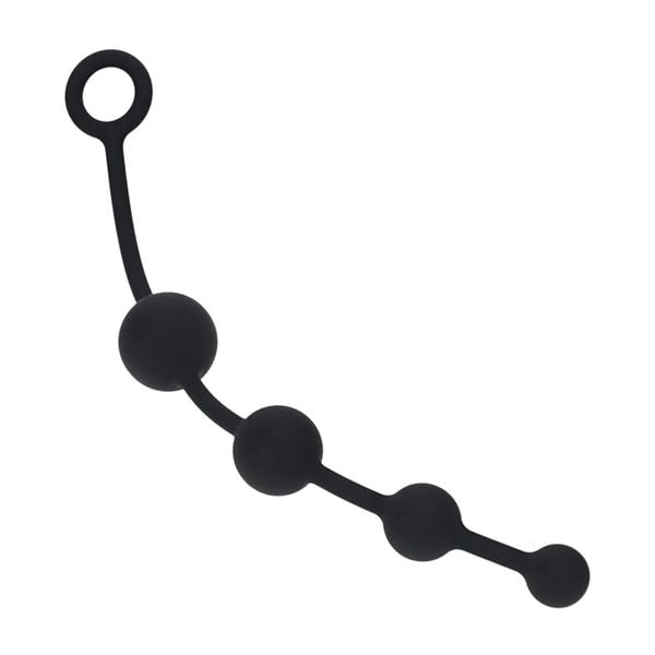 Curved Silicone Anal Beads - Black zdjęcie 1