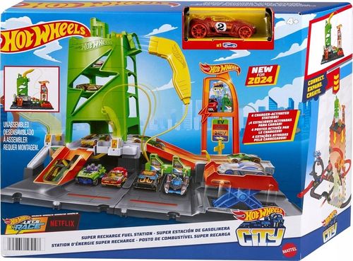 HOT WHEELS CITY LET'S RACE ZESTAW SUPER STACJA ŁADOWANIA AUT + 1 autko na Arena.pl