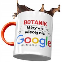 Kubek Pomarańczowy Dla Botanika Który Wie Więcej Z Nadrukiem Ze Zdjęciem