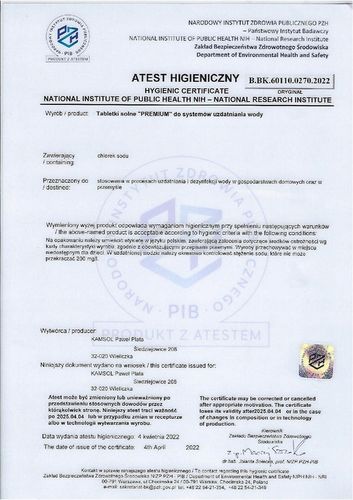 SÓL TABLETKOWANA DO ZMIĘKCZACZY PREMIUM - 20 KG - 99.9 % NaCl !!! na Arena.pl