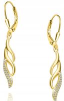 Długie złote kolczyki wiszące antyalergiczne stal chirurgiczna szlachetna