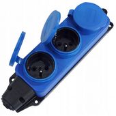 TRÓJNIK ROZGAŁĘŹNIK IP44 CZERWONY GUMOWA LISTWA 3x16A