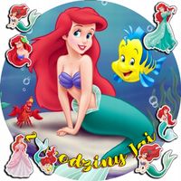 OPŁATEK NA TORT 30CM - SYRENKA ARIEL ARIELKA + IMIĘ + GRATIS! 24CM 26CM
