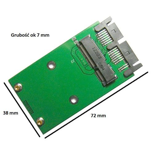 Adapter Micro Sata mSata 16pin SSD-50mm 16pinpci-e na Arena.pl