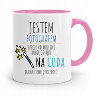Kubek Różowy Dla Fotografa Jestem Fotografem Z Nadrukiem Ze Zdjęciem