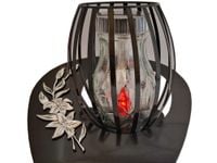 ZNICZ LAMPION SOLARNY FOTOWOLTAICZNY NA GRÓB KOSZ SKOS CZARNY