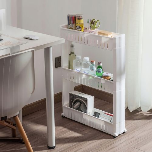 PÓŁKA ŁAZIENKOWA KUCHENNA REGAŁ NA KÓŁKACH MOBILNA 3 PÓŁKI SZAFKA na Arena.pl