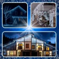 SOPLE 500 LED biały zimny + FLASH LAMPKI ZEWNĘTRZNE 23m GIRLANDA Kurtyna