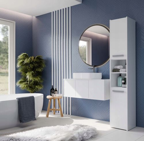 SZAFKA ŁAZIENKOWA S30 BIAŁY REGAŁ SŁUPEK 30CM 2 DRZWI PÓŁKI na Arena.pl