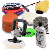 14293 Zestaw profesjonalna polerka samochodowa + akcesoria polerskie