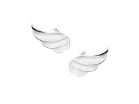 Delikatne rodowane srebrne gładkie kolczyki celebrytka skrzydła skrzydełka srebro 925 Z1679E