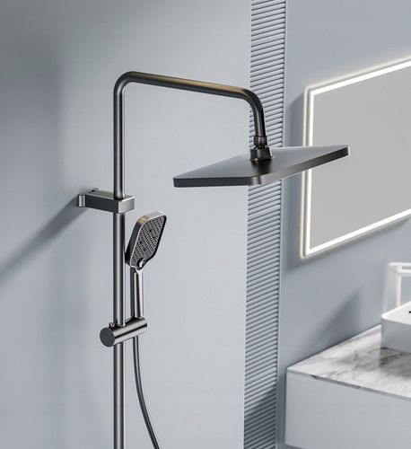 PRYSZNIC KOLUMNOWY Z WYŚWIETLACZEM LCD BATERIĄ TERMOSTATEM DESZCZOWNICA 4w1 na Arena.pl