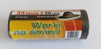 worki na śmieci 35l 50*60hd czarne 50 sztuk - an 35l/50