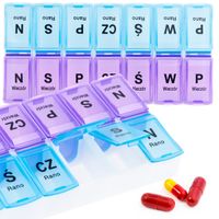 Pojemnik Kasetka Leki Tabletki Pudełko Organizer 7 Dni Tydzień Rano Wieczór