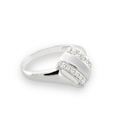 SREBRNY PIERŚCIONEK Z CYRKONIAMI PRÓBA SREBRA 925 zdjęcie 3